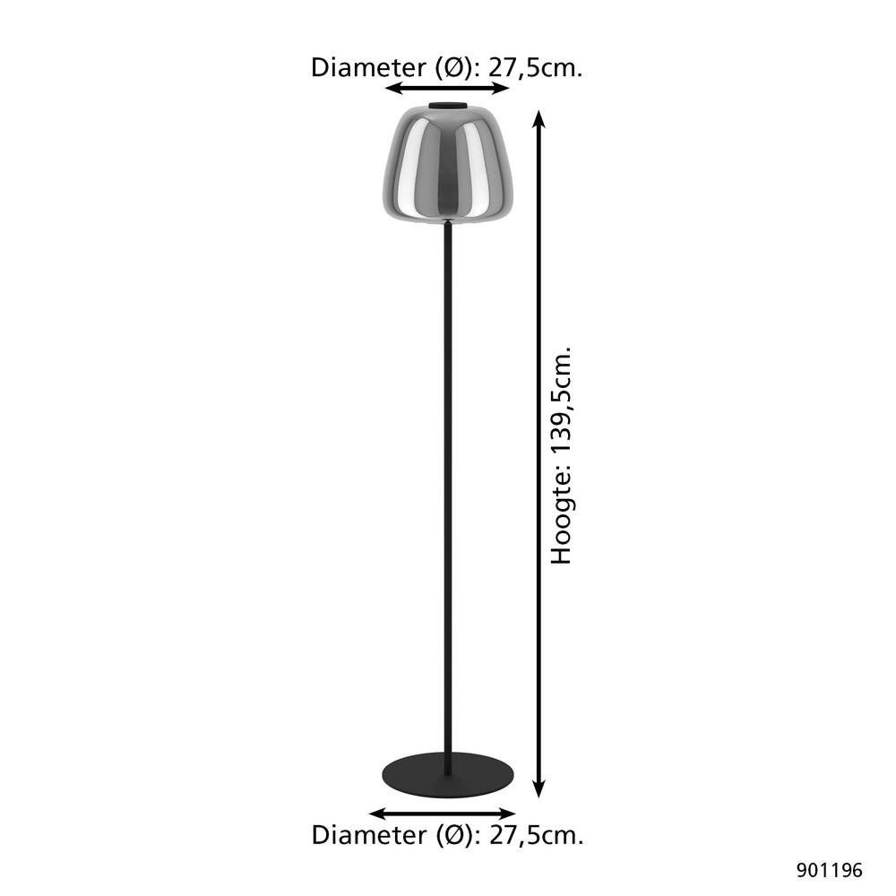 Stehlampe Alfero-Z Rauchglas – App-Steuerung Eglo 9008606312870