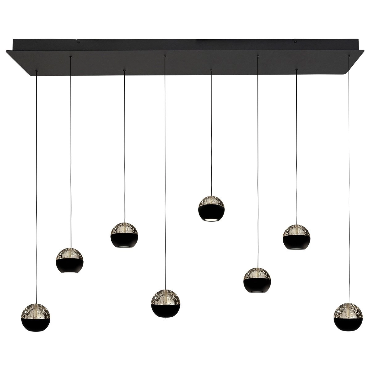 Esstisch-Pendellampe 115 cm Belluno 8-Licht-LED – Schwarz