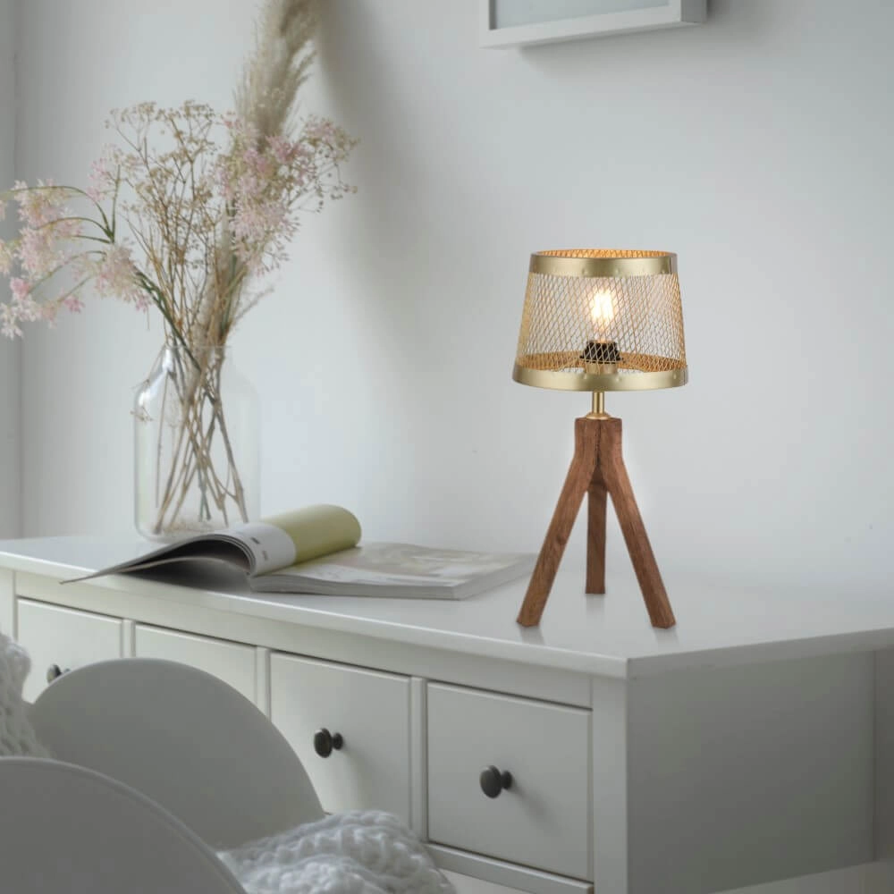 Tischlampe Frederik Messing Just Light 4043689976170