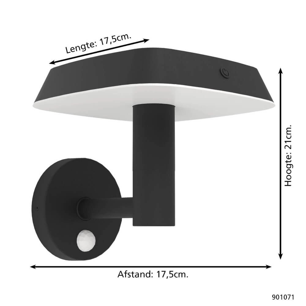 Solar-Wandleuchte Dreoli Schwarz Eglo 9008606297986