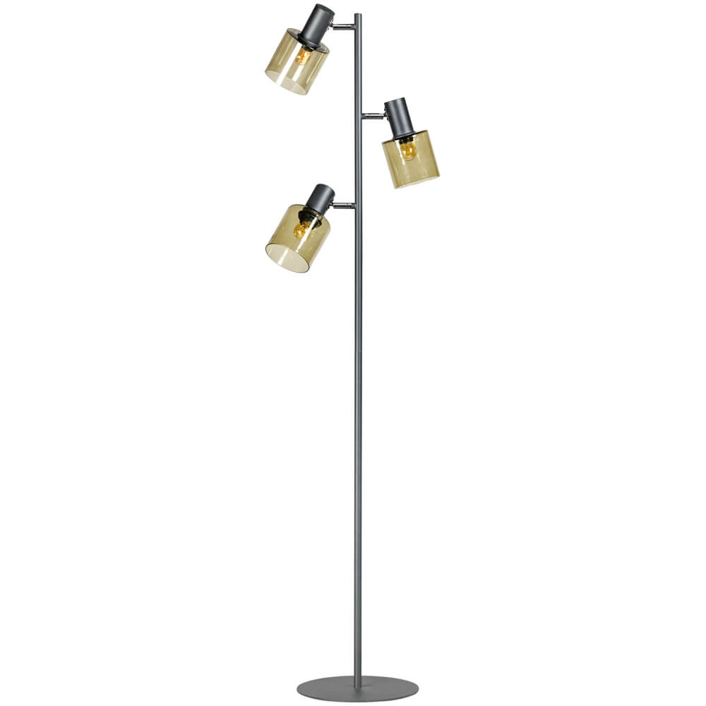 Stehleuchte aus Glas Sledge Glass 3-flammig schwarz mit goldenem Glas