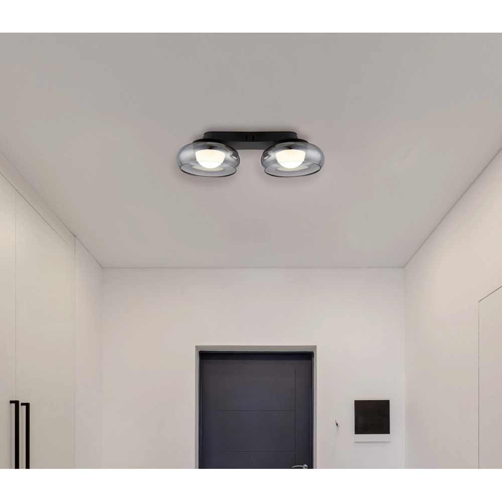 Design-Deckenlampe Carlene 2-Licht Schwarz Globo 9007371569175