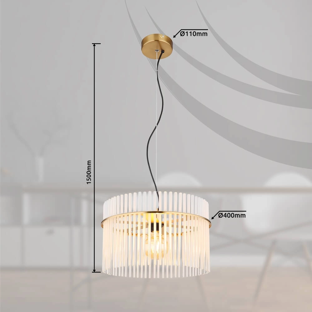 Goldene Pendelleuchte Gorley mit Glas Ø 40cm Globo 9007371449804