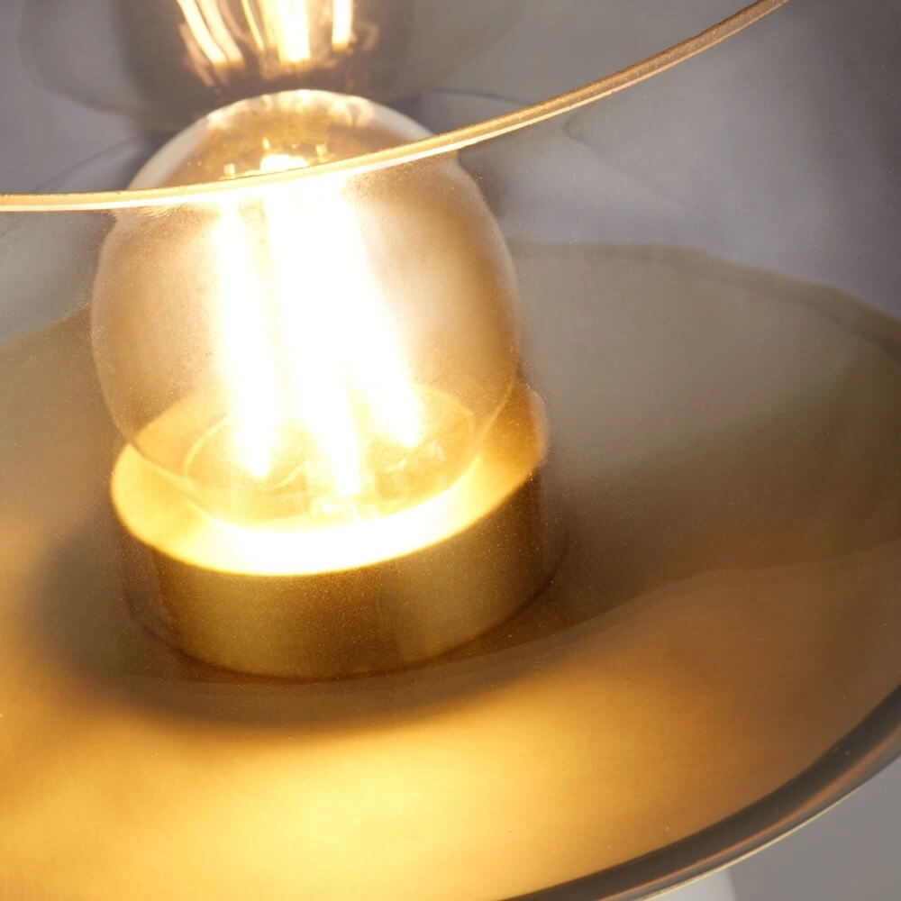 Tischlampe Tablu Weiß/Gold mit Rauchton Searchlight 5053423248646