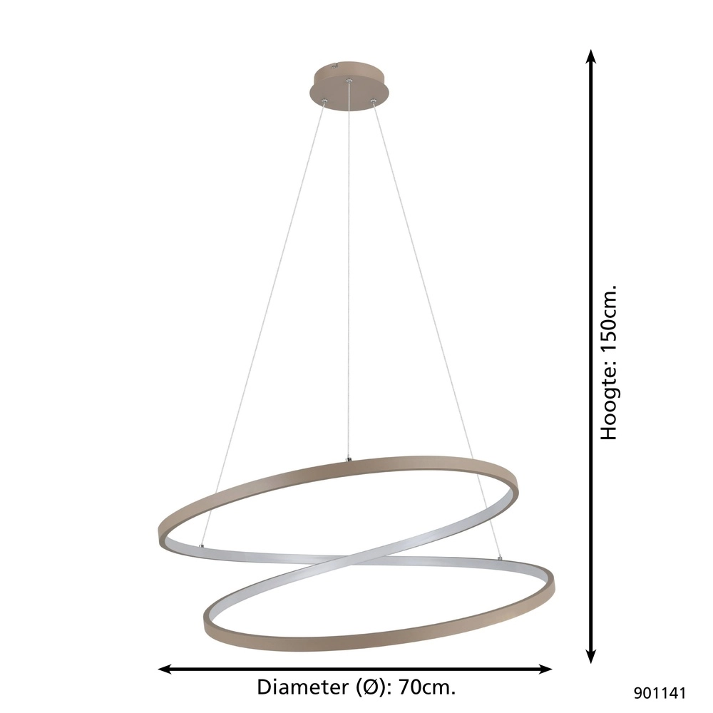 Ø 70cm LED-Pendellicht Ruotale Sand Eglo 9008606303540