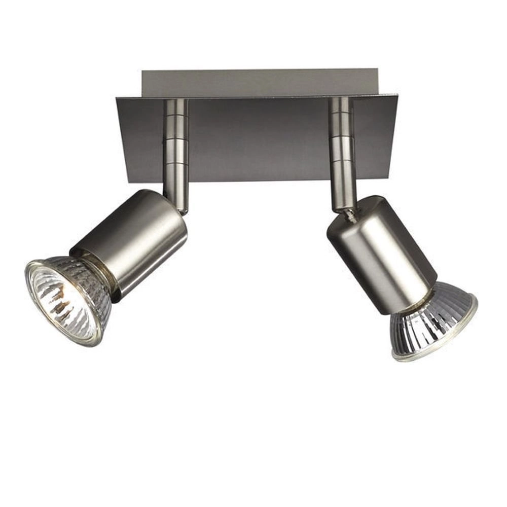 Deckenstrahler Carrea 2-Licht-Edelstahl