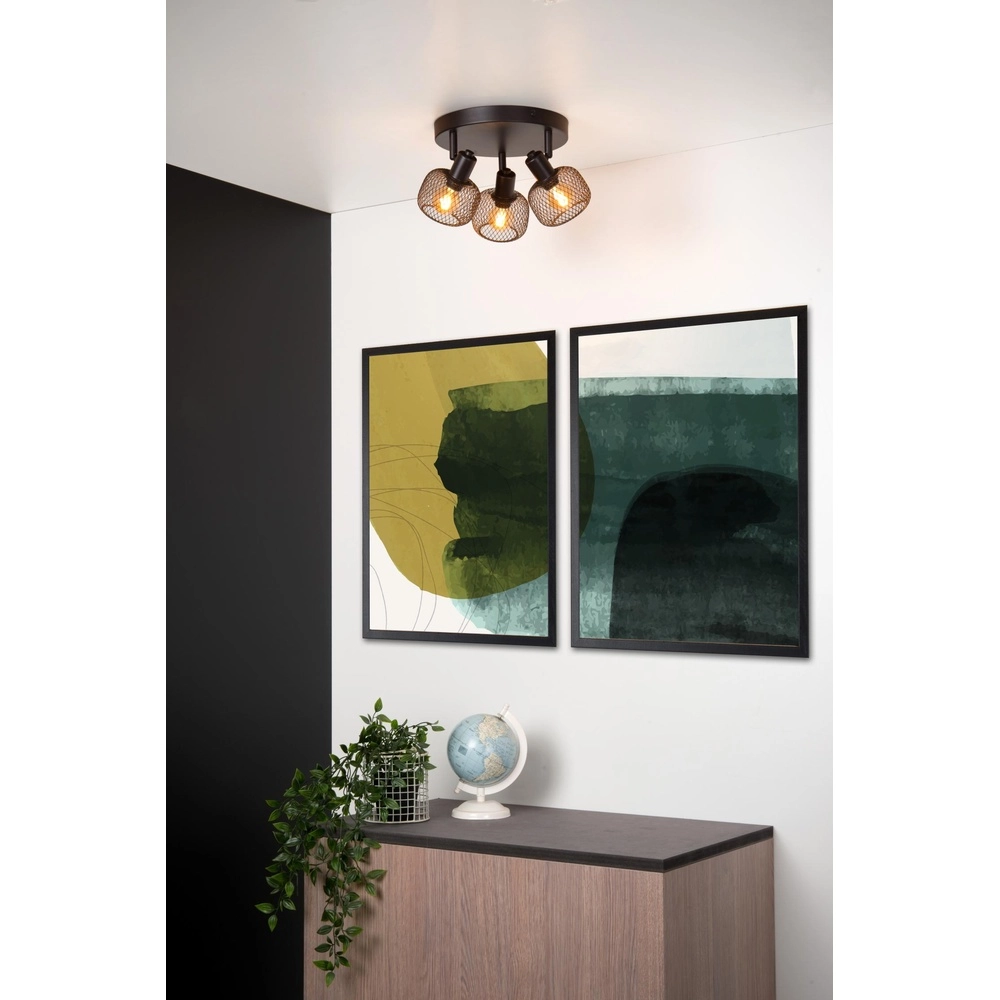 Deckenlicht Maren 3-Licht Schwarz Lucide 5411212771131