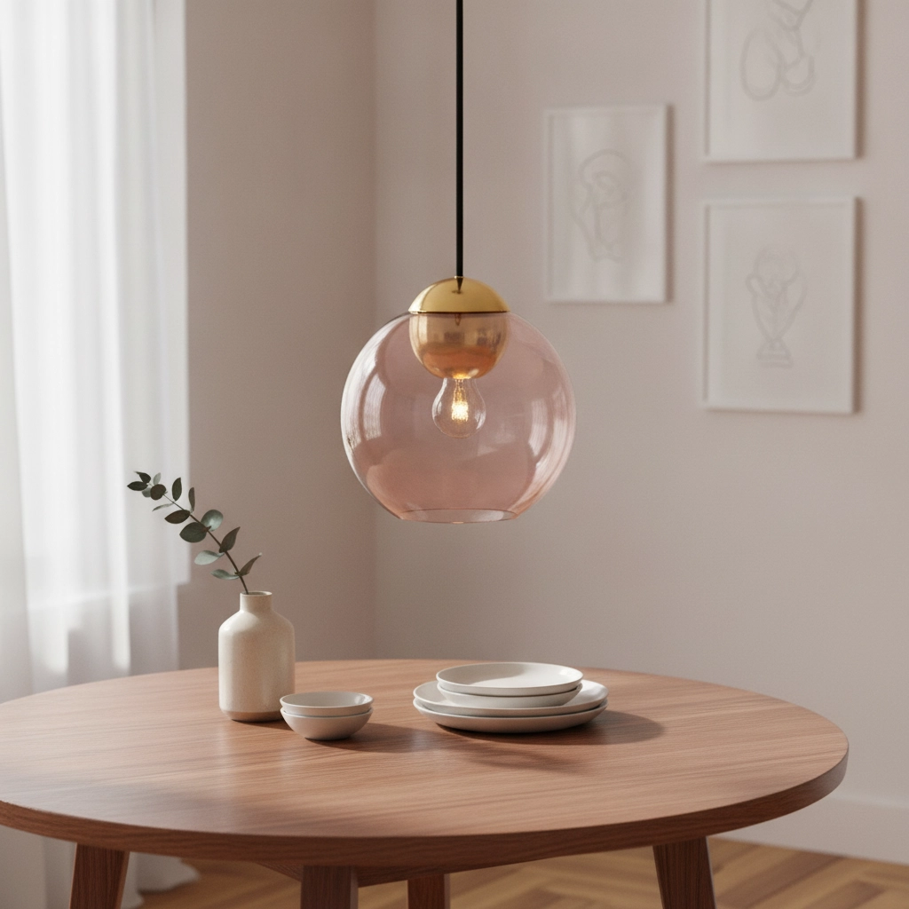 Design-Pendelleuchte Midori rosafarbenes Glas