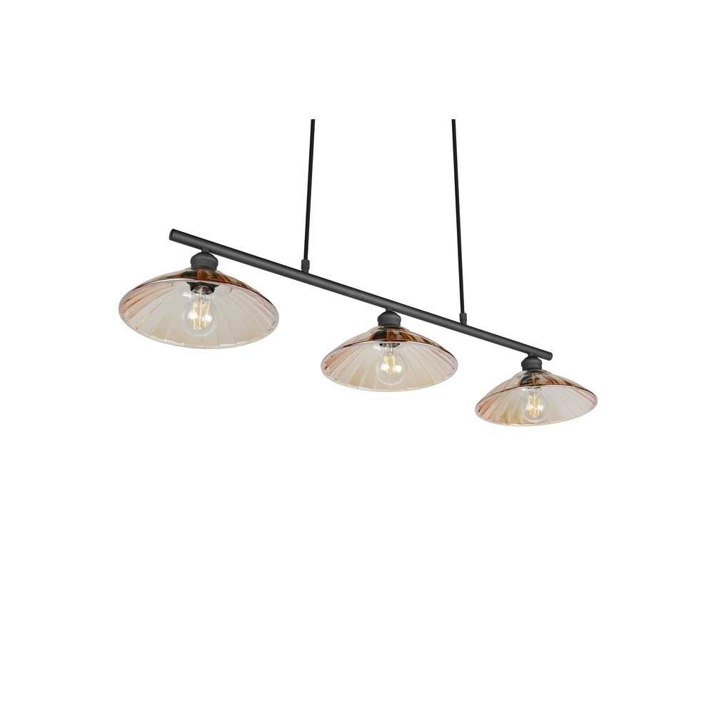Klassische Pendellampe Eluna 3-Licht Schwarz Trio 4017807682502