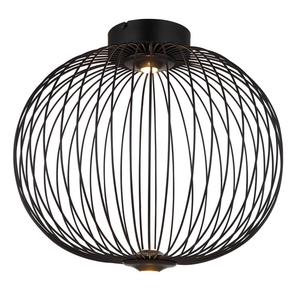 Schwarze Deckenleuchte Galway Einzelkäfig Ø 50cm Globo 9007371468331