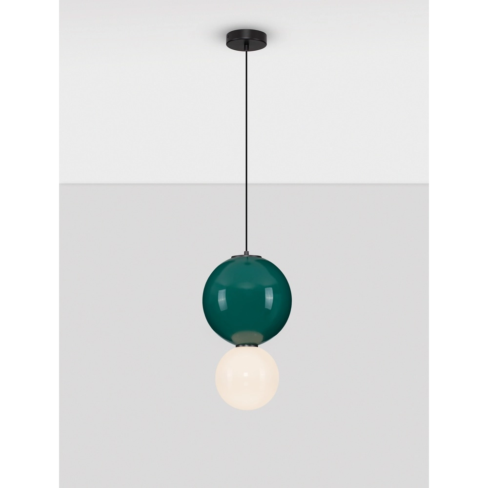 Pendelleuchte Noesis Ø 25cm grün mit weiß Lyora 5212017483645