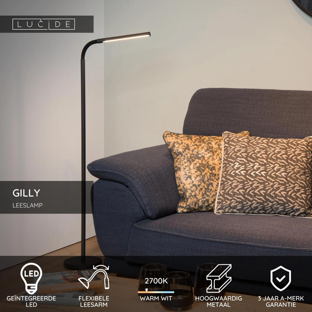 Design-Leselampe Gilly Schwarz Lucide 5411212361110