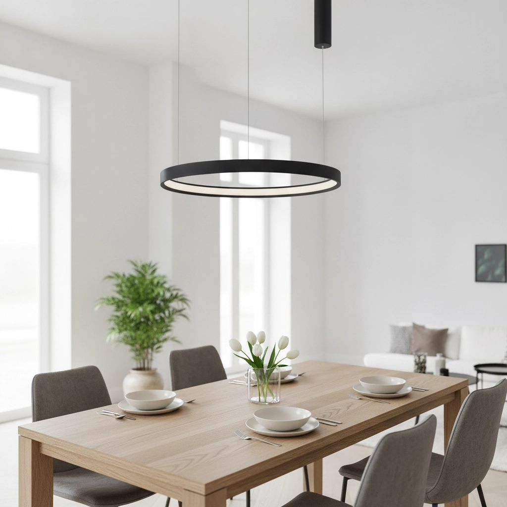 Runde Pendelleuchte Perrine schwarz Ø 60cm