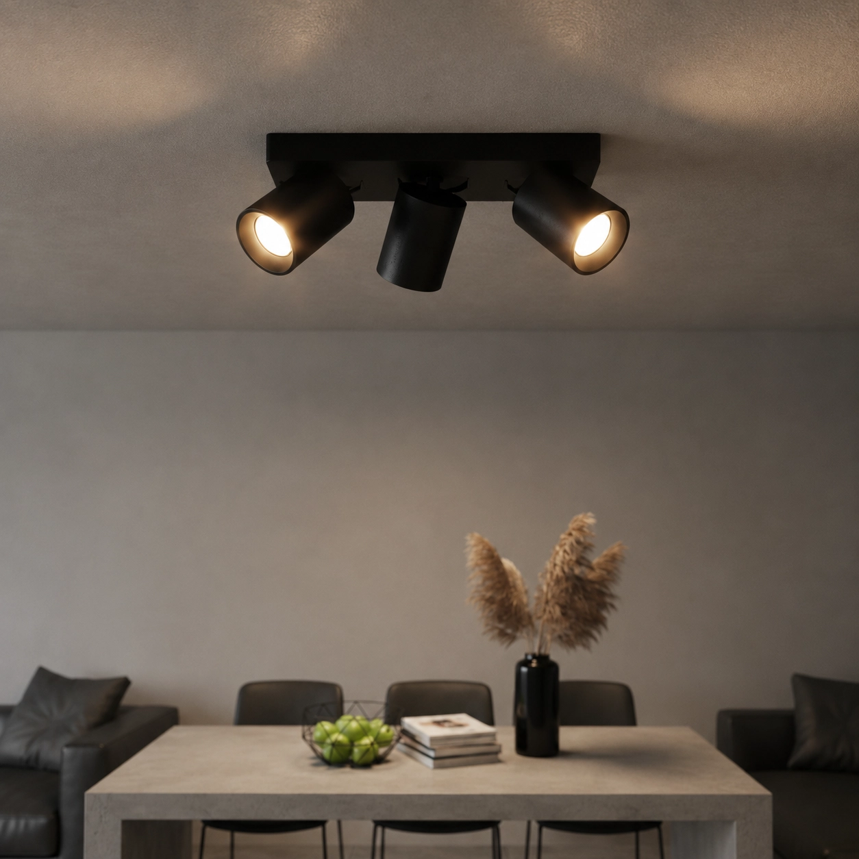 3-Licht-Spot Megano Schwarz