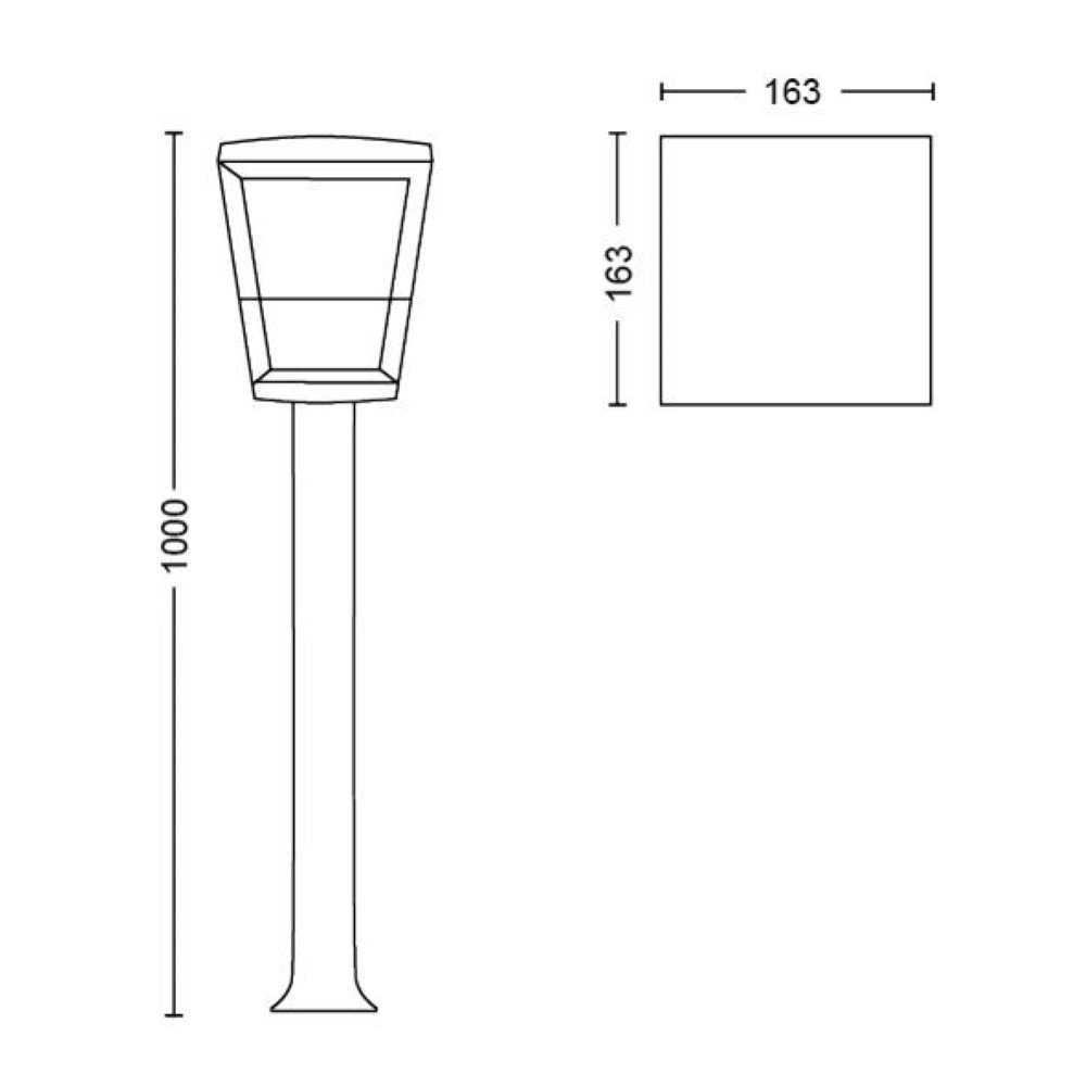 Gartenlampe schwarz Hue Econic 100cm Philips 8718696170601