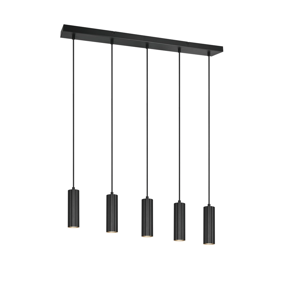 5-flammige Pendelleuchte Soka schwarz