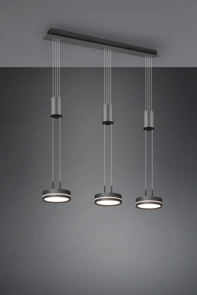 Hängelampe Franklin 3-Licht-Schwarz Trio 4017807510089