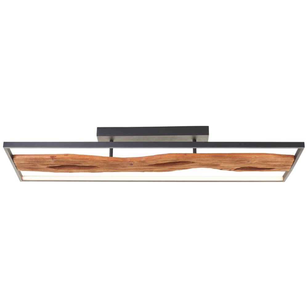 Deckenleuchte schwarz mit Holz Chaumont 100cm