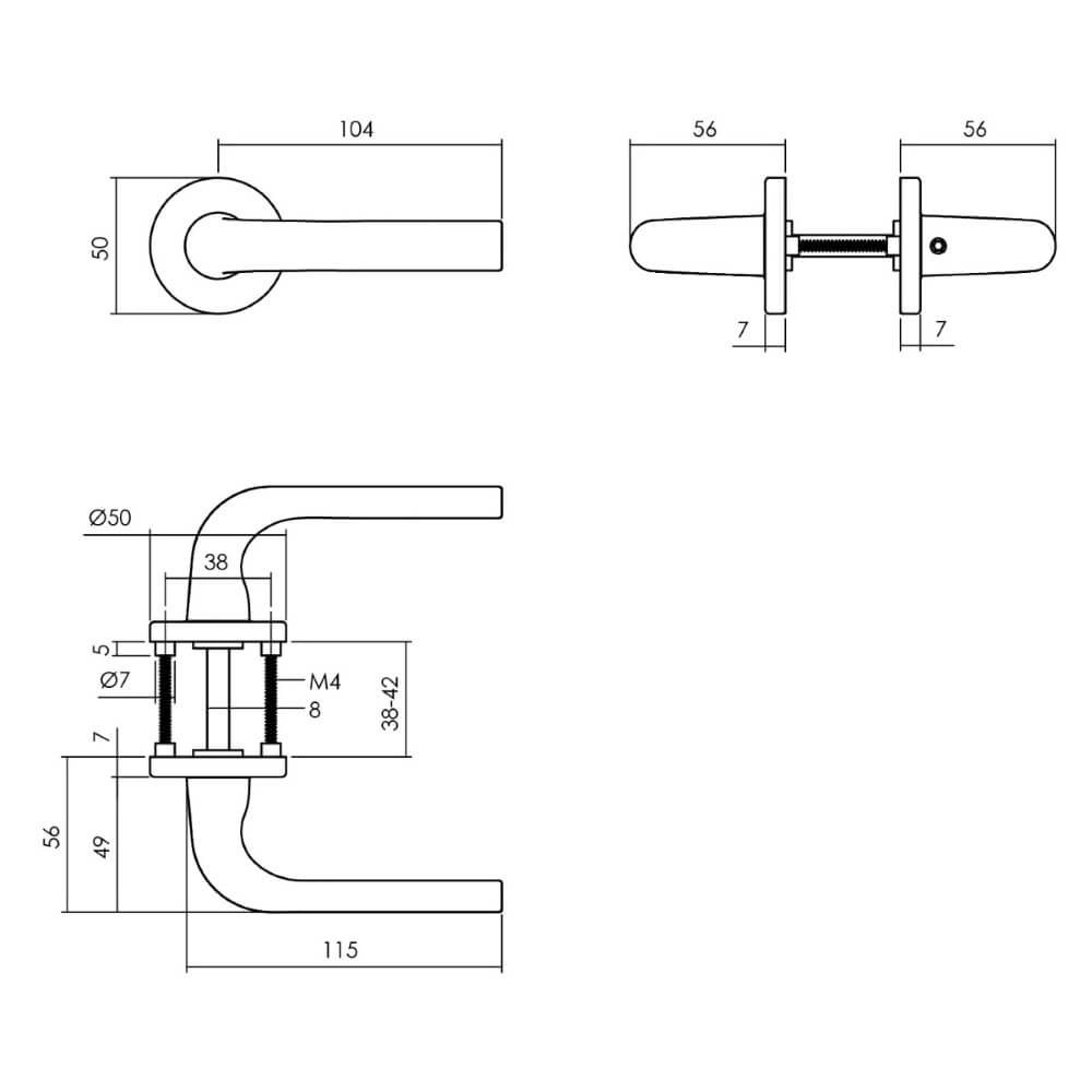 Komplettes Türdrücker-Set Eucla schwarz Intersteel 8714186540954