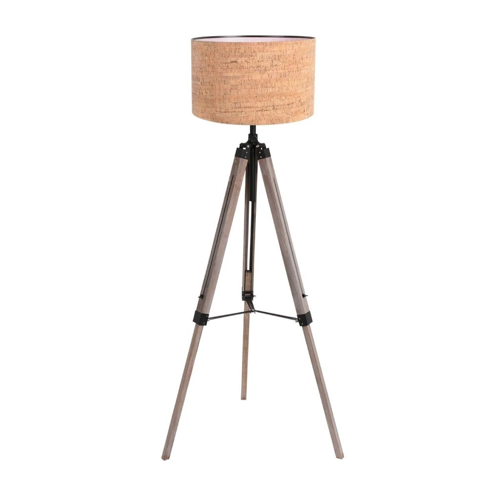 Stativ-Bodenlampe Triek mit Korkkappe Ø40 cm