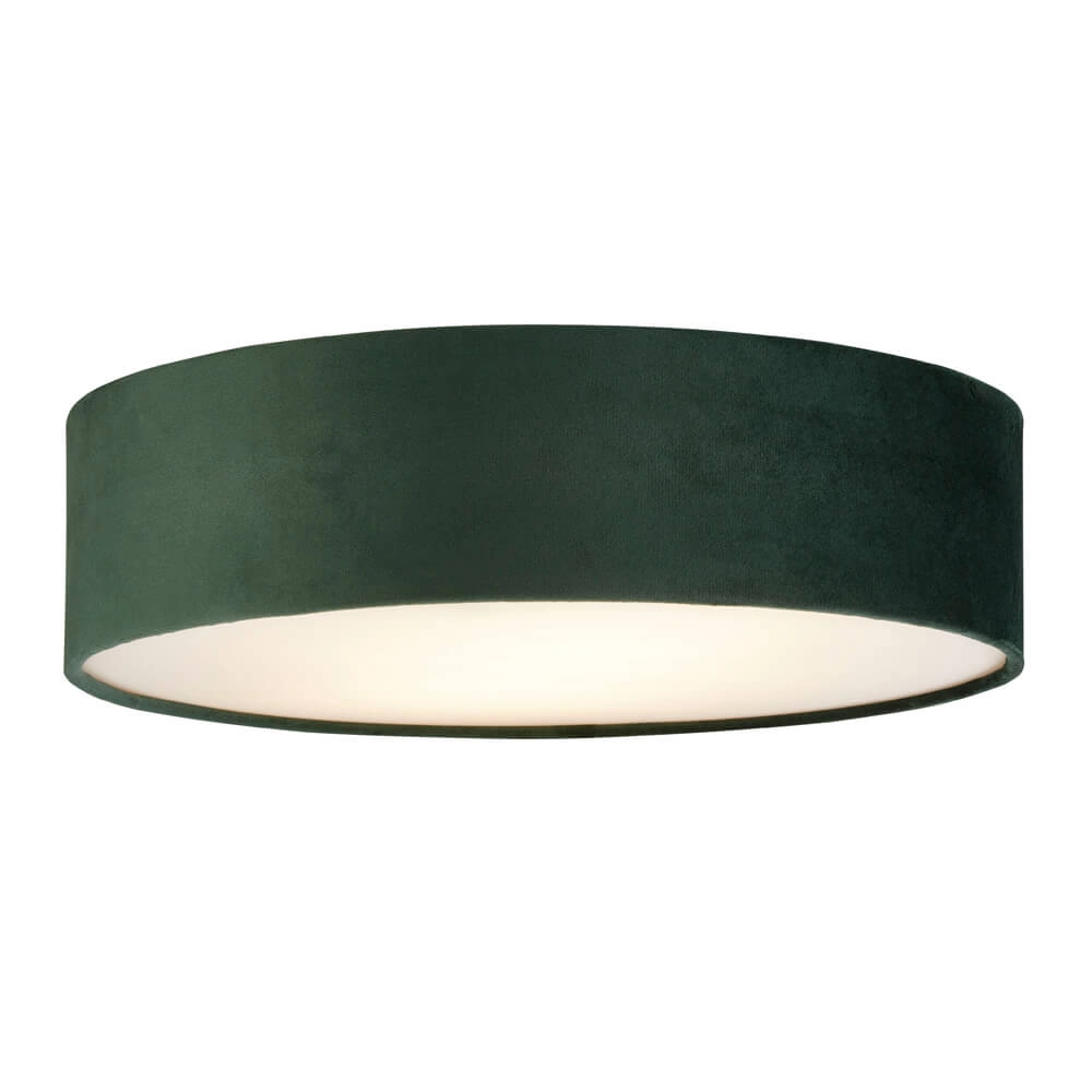 Deckenleuchte Drum Pleat 38 cm grüner Samt