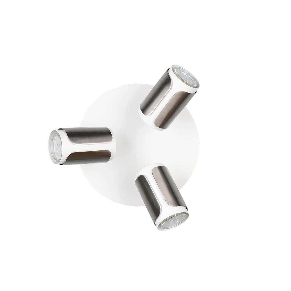 3-flammiger Aufbaustrahler Gillan Nickel mit Weiß Trio 4017807640489