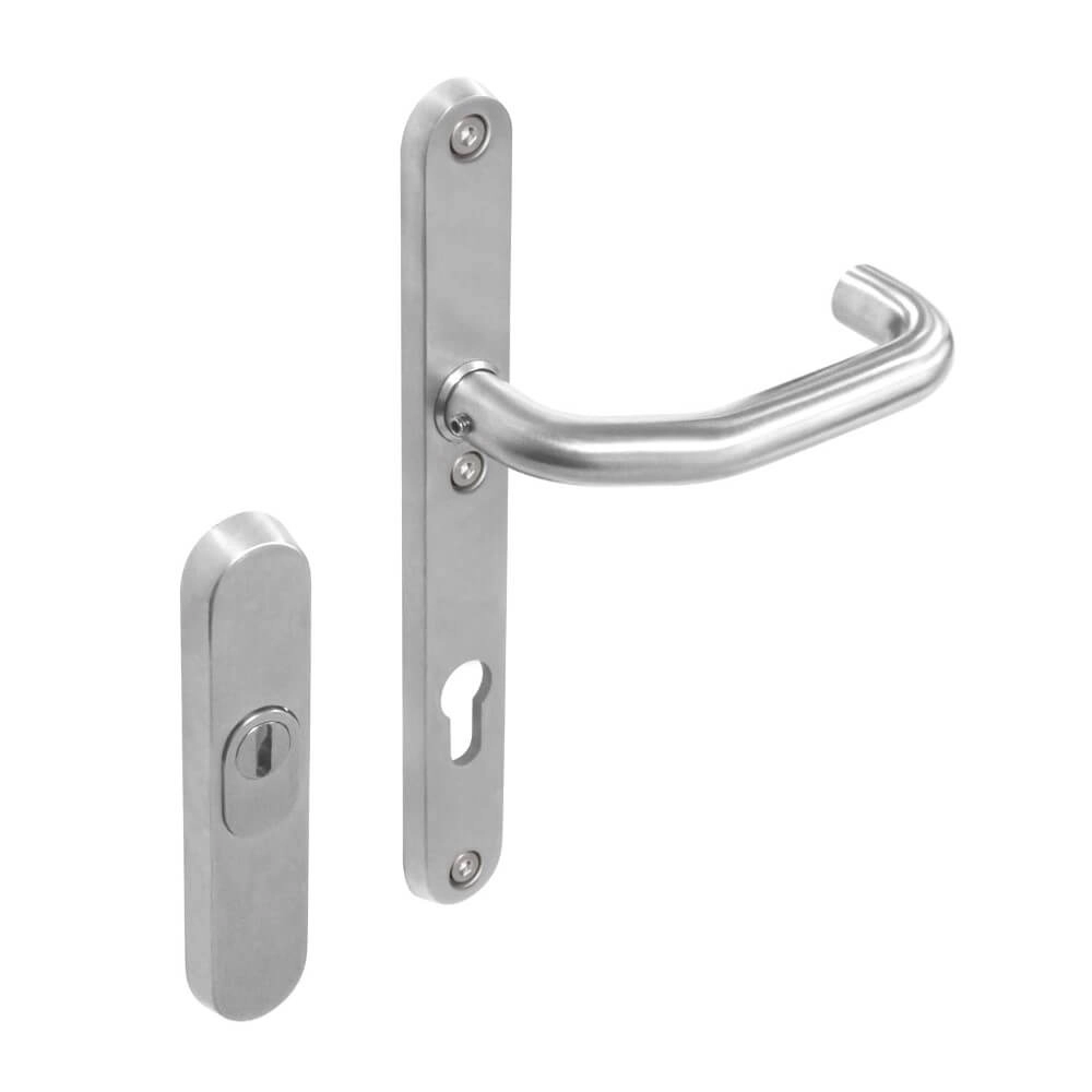 Haustürbeschläge Vurano Kernzugsicherung schmal PC 92mm Edelstahl