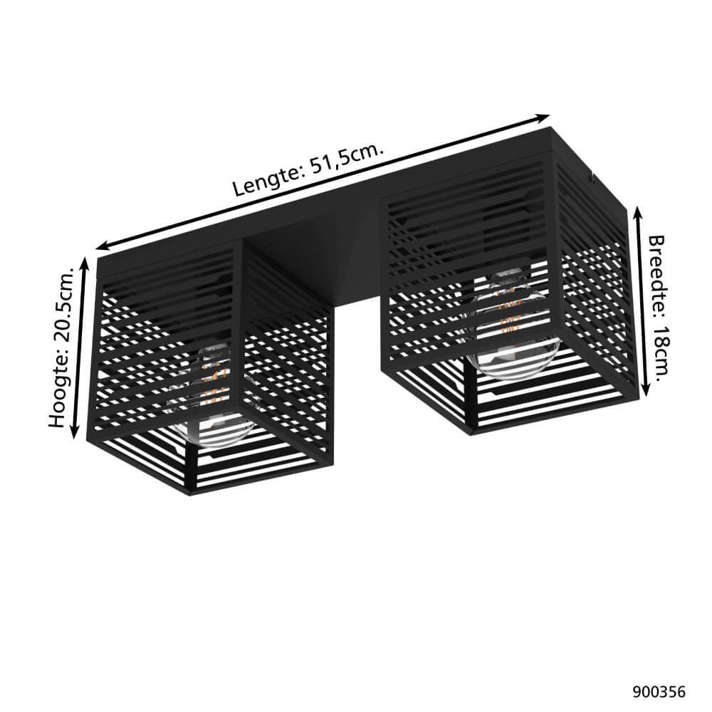 Deckenleuchte Piedritas schwarz - 2x E27 Eglo 9008606235711