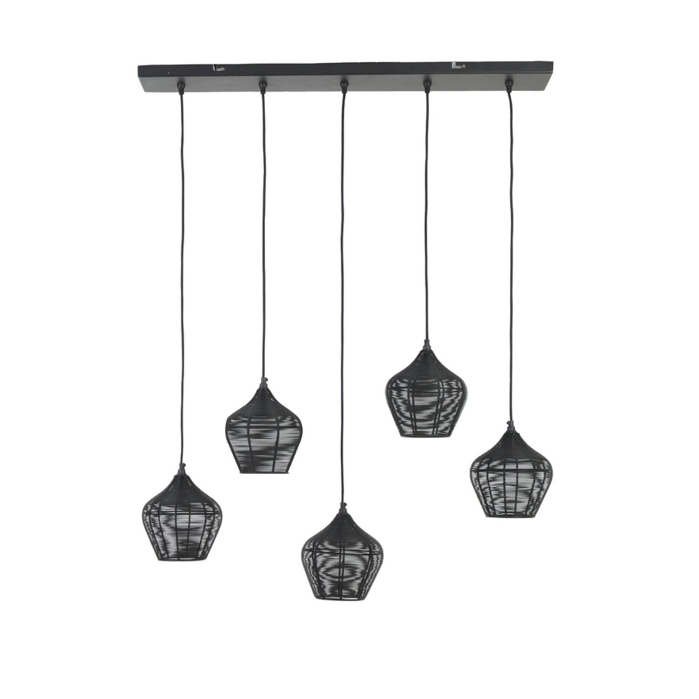 Pendellampe Alvaro 5-Licht Schwarz