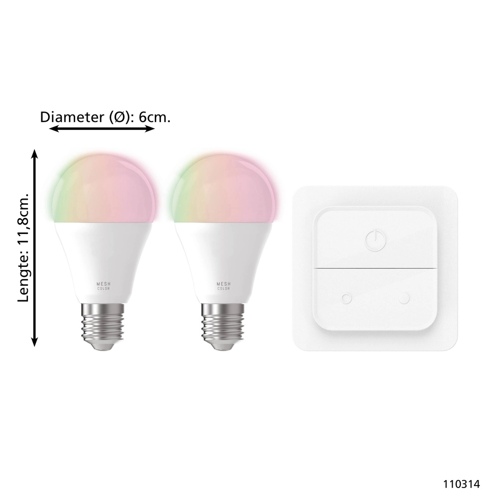 Set mit 2 LED Zigbee E27 4,5 W - 400 lm - 2700-6500 K - A60 Eglo 9008606293872