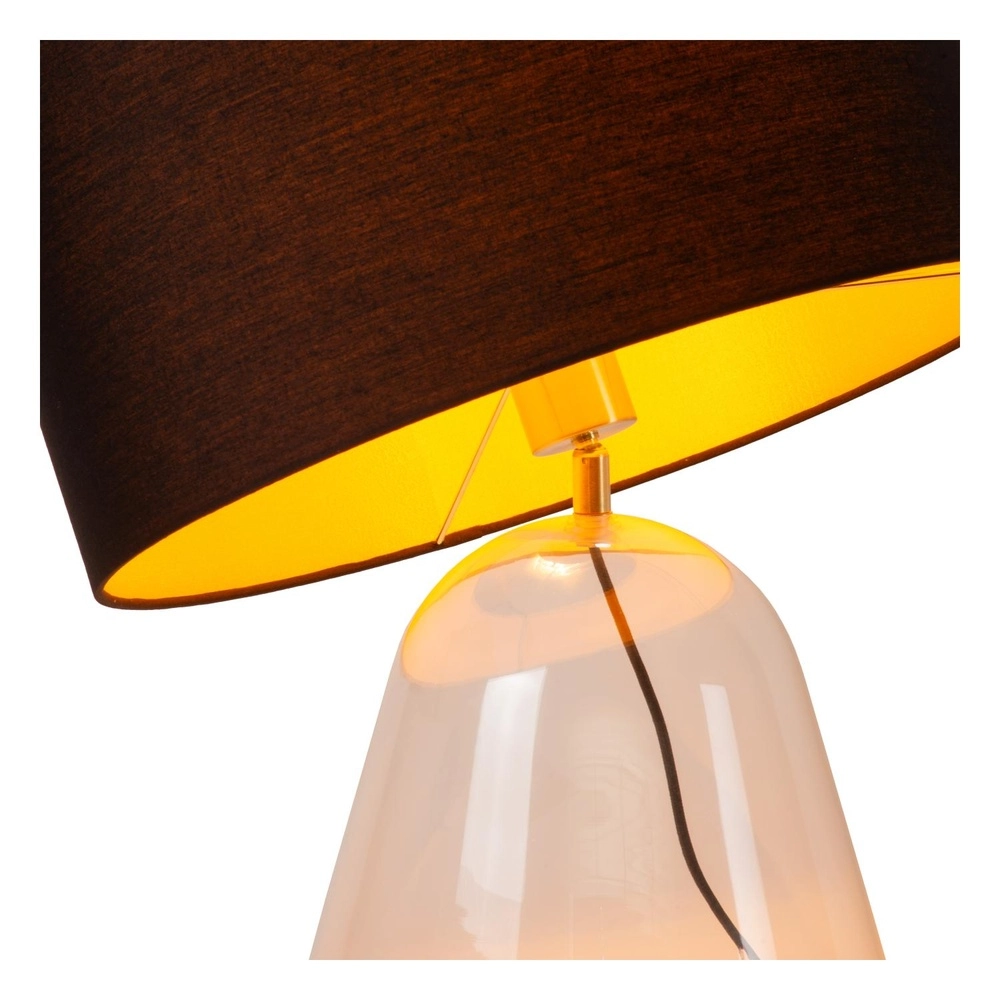 Tischlampe Campana Glas mit schwarzem Schirm 25 cm Lucide 5411212345813