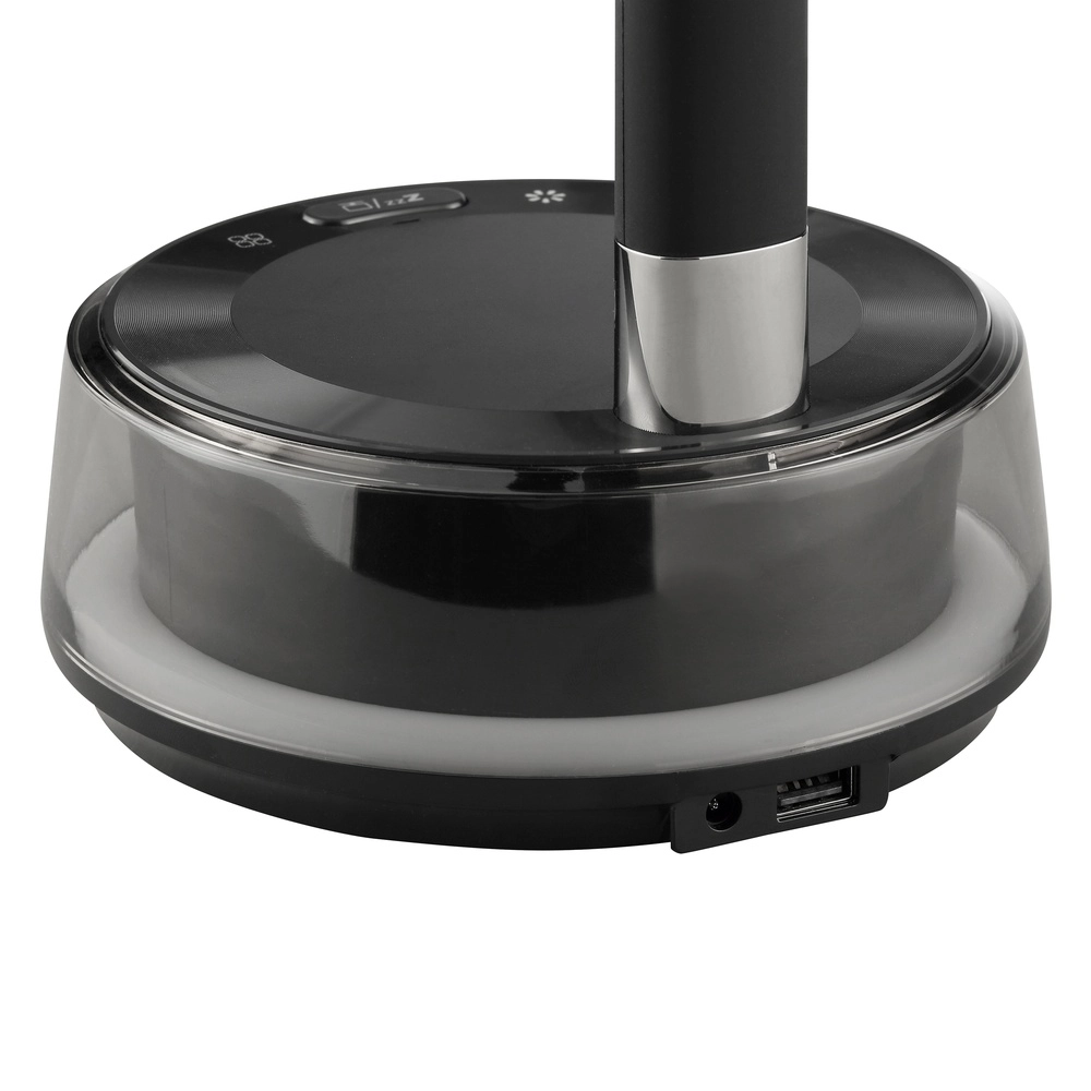 Schreibtischlampe Moonglow Schwarz mit der Uhr Brilliant 4004353460685