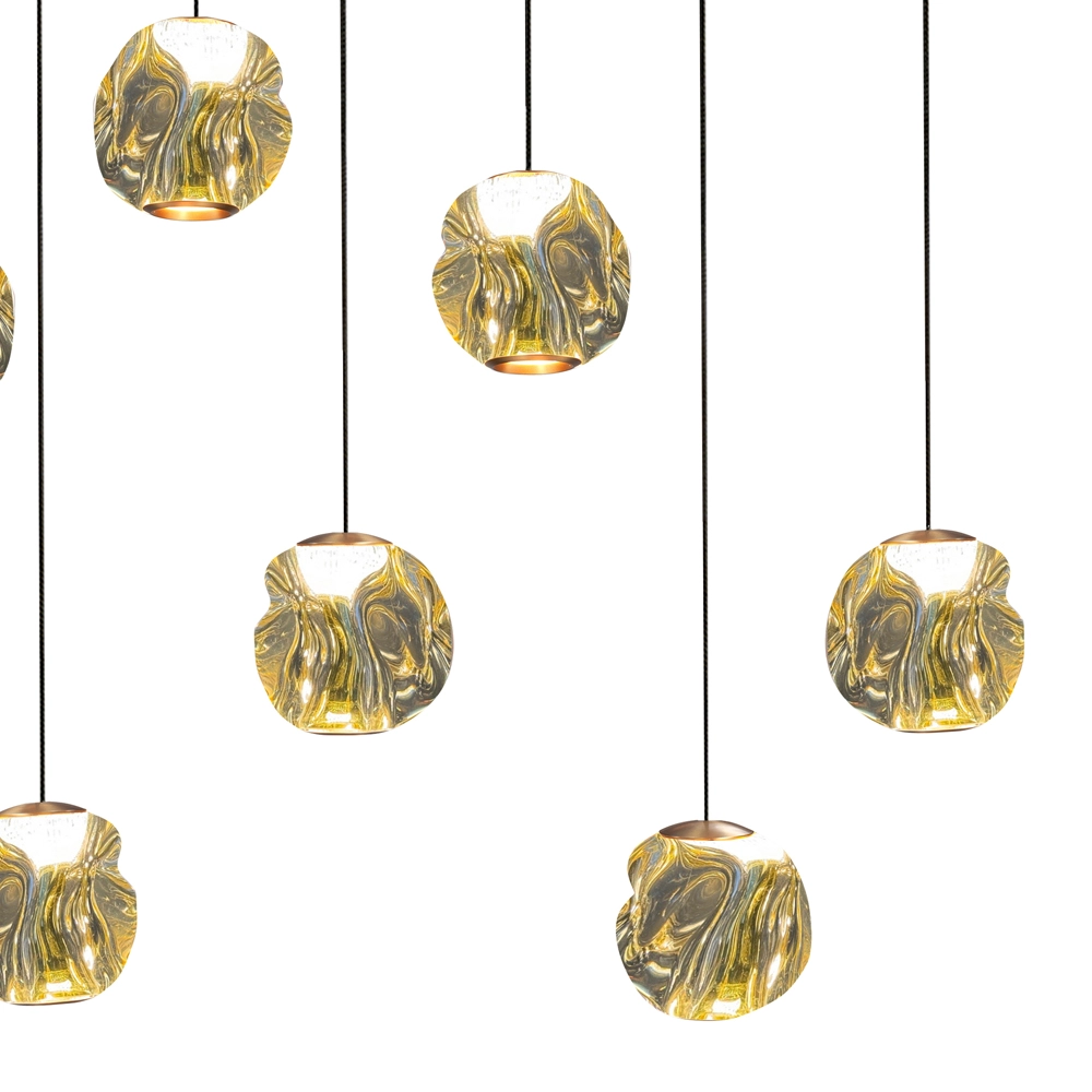 Pendelleuchte Melina 12-flammig schwarz mit Braunglas Highlight 8718379050497