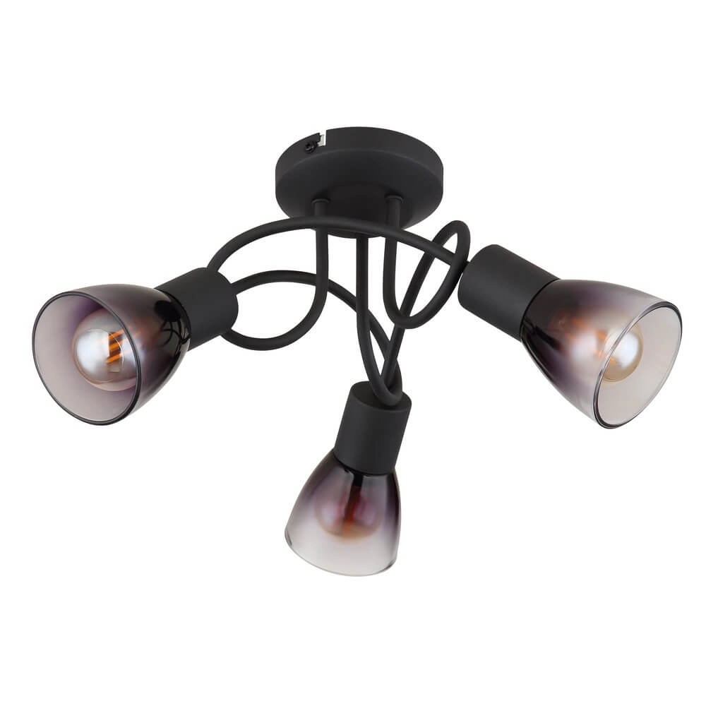 Schwarze Deckenleuchte Satella 3-leichte Locke Globo 9007371455928