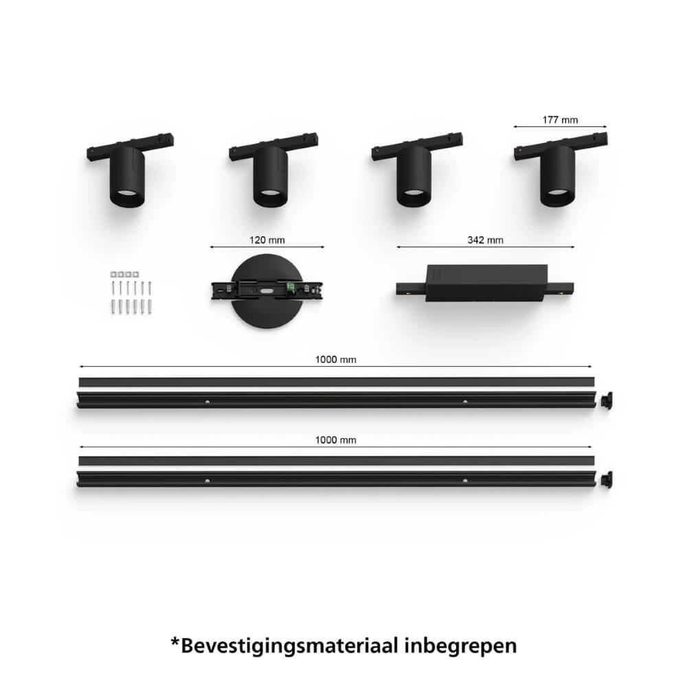 Hue Perifo - White and color Set mit 4 Spots schwarz Philips 8719514407763