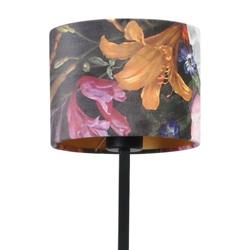 Schwarze Tischlampe Venus mit Blumenlampenschirm Masterlight 8718121218359