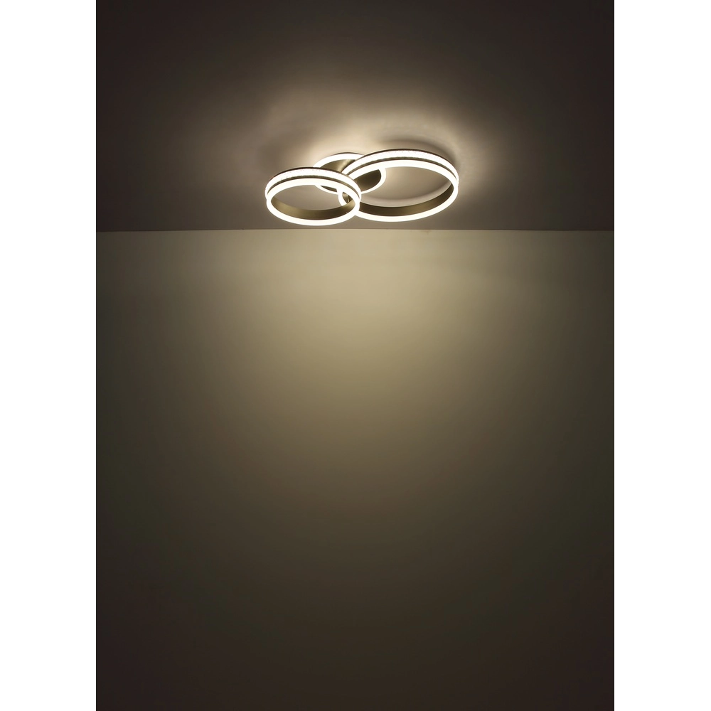 Design-Deckenlampe Grouni 2 Ringe mit Titan gebürstet Globo 9007371452002