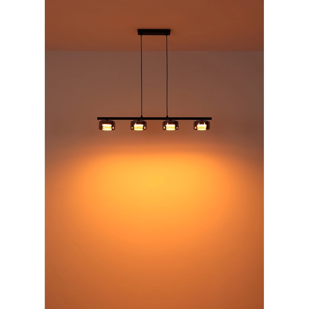 Design-Pendellampe Higgins 4-Licht Schwarz Globo 9007371525829