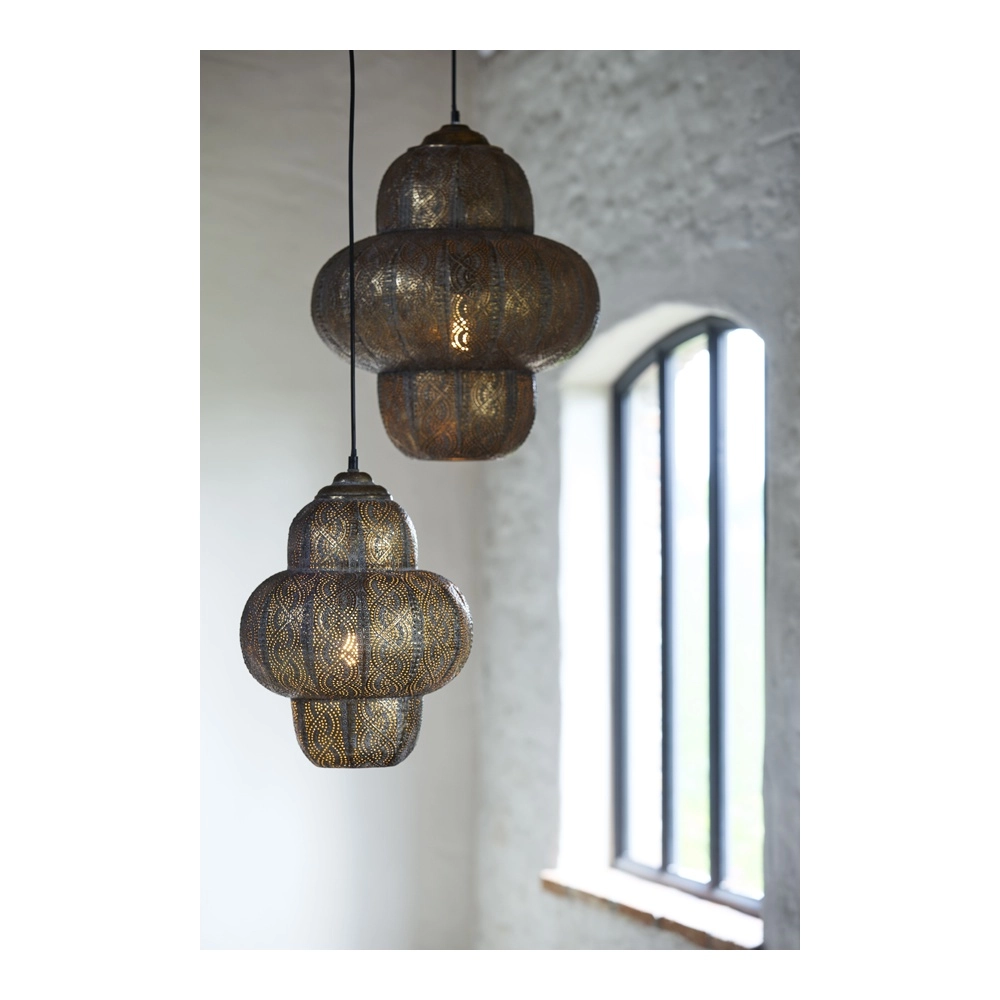 Tiffany-Pendellampe Ryota braun Ø 30,5 cm Light & Living 8717807831394