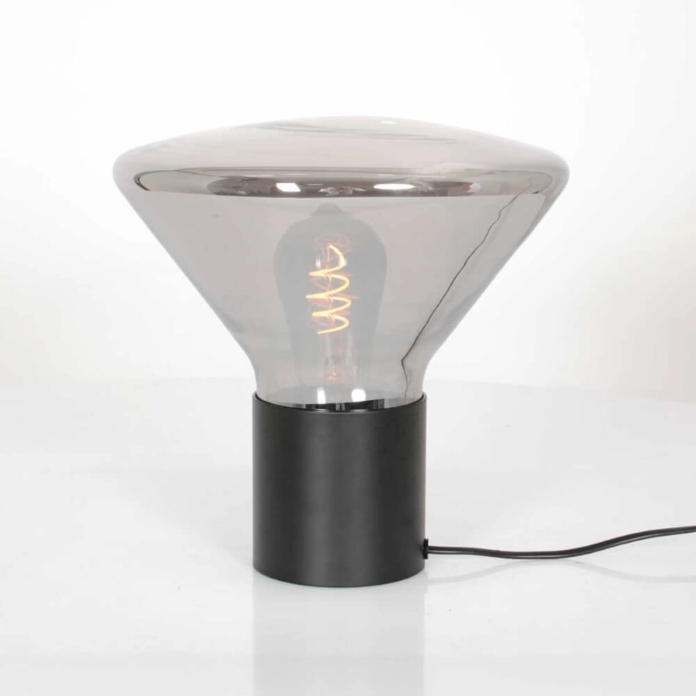 Tischlampe Ambiance schwarz mit Rauchglas Steinhauer 8712746165074