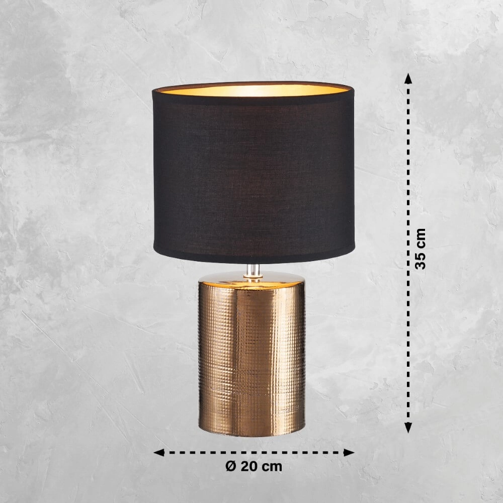 Tischlampe Bronz Ø 20cm Fischer & Honsel 4003694506571