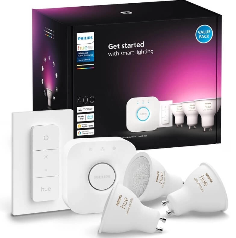 Hue Starterpack - GU10 - 5W - White and Color 3er-Set Philips 8720169254503