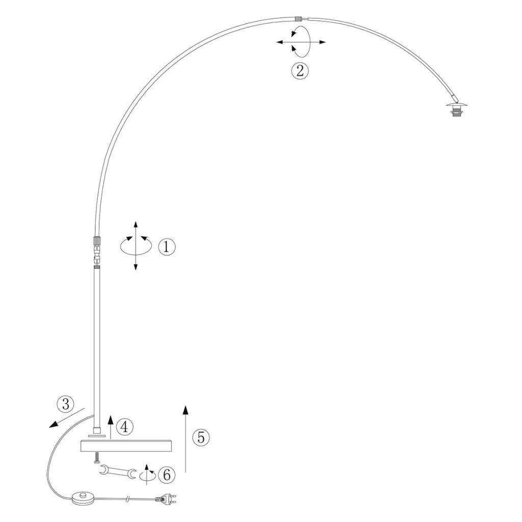 Lichtbogenlampe sandbraun Vela Lino mit schwarzem Farbton Ø60 cm Steinhauer 8712746185744