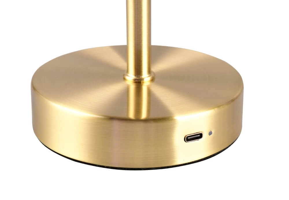 Wiederaufladbare Tischlampe Jeff mattes Gold Trio 4017807598940