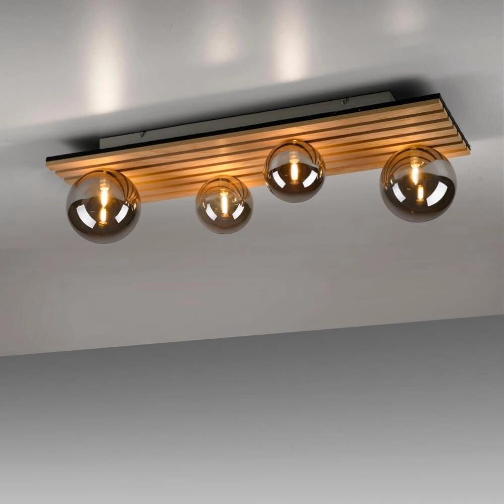 Deckenleuchte aus Holz Green Stika rechteckig Just Light 4043689004248