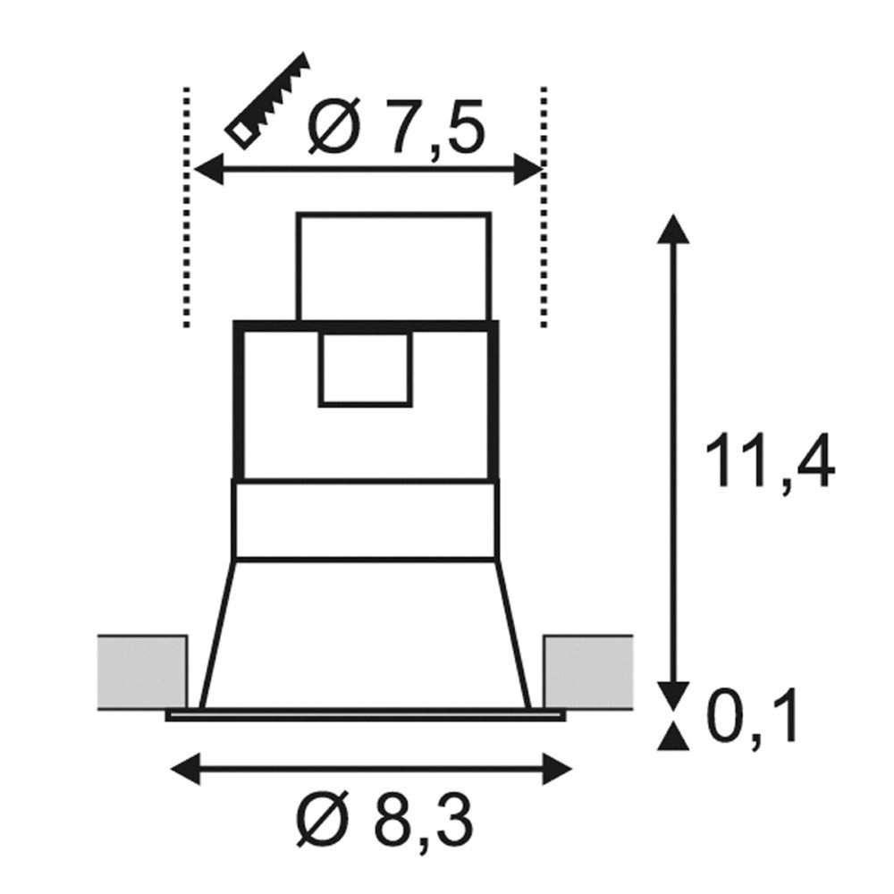Einbaustrahler Horn GU10 Schwarz SLV 4024163139649