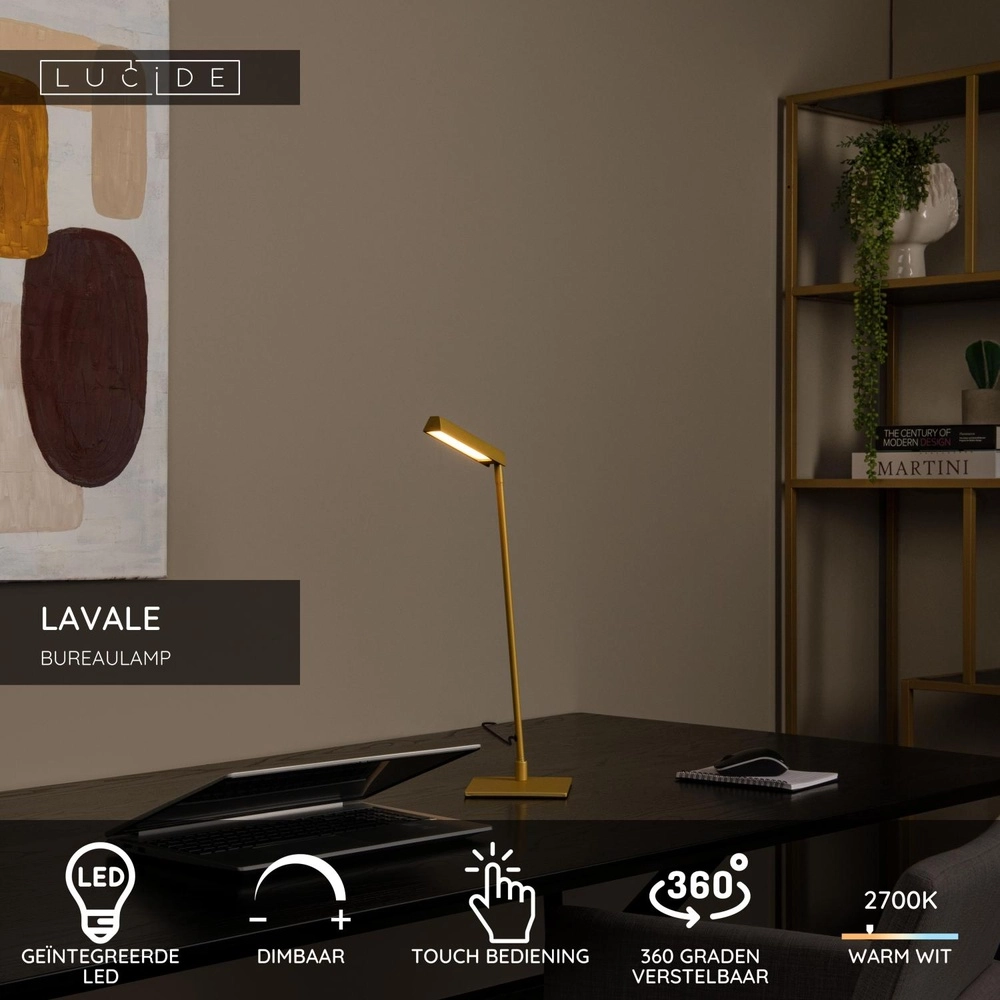 Design-Schreibtischlampe Lavale Ockergelb Lucide 5411212441645
