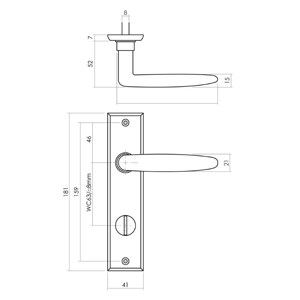 Türklinke Sophie WC-Verschluss 63/8 schwarz Intersteel 8714186486092