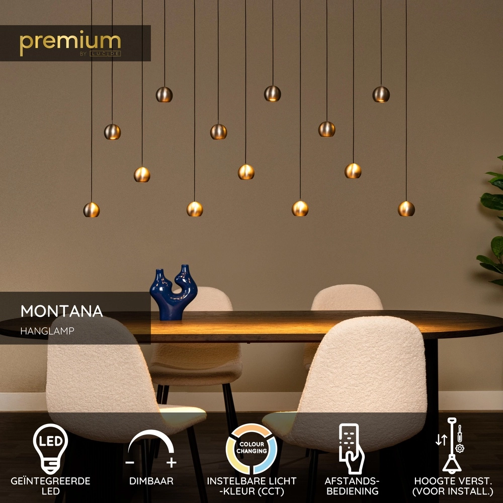 Design-Pendellampe Montana 13-hellgrau Premium by Lucide 5411212680143