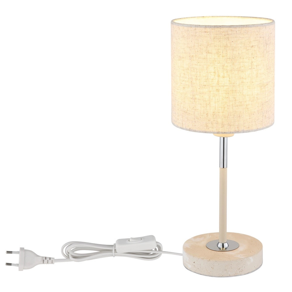 Tischlampe Deleon sandbraun Ø 15cm Globo 9007371569908